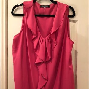 Kasper sleeveless ruffle blouse